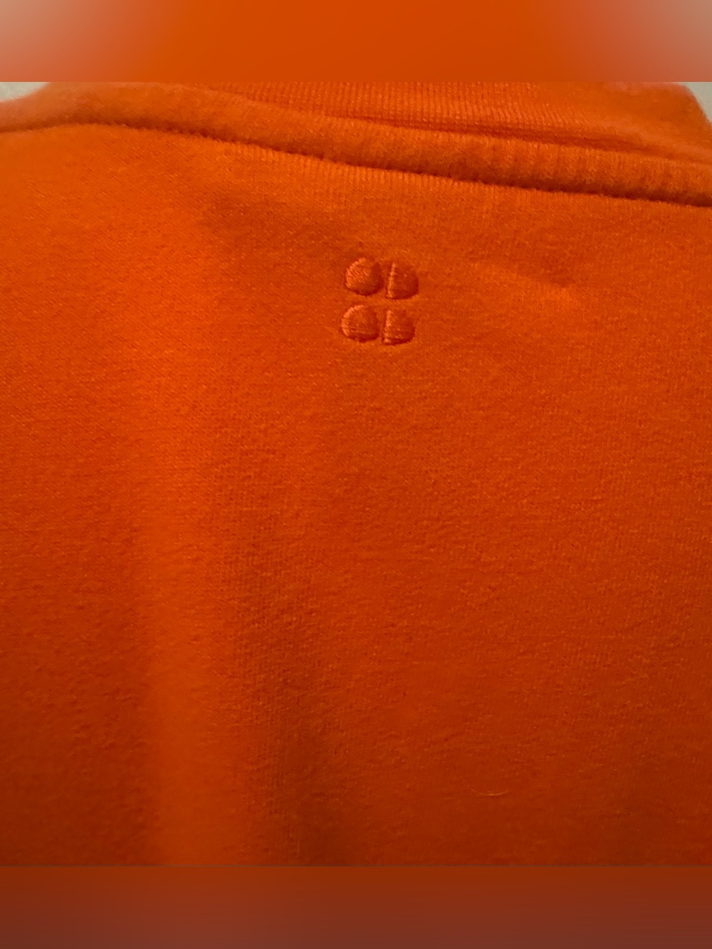 Sweaty Betty 'After Class' French Terry orange crew sweatshirt w/ thumbholes - Picture 4 of 9